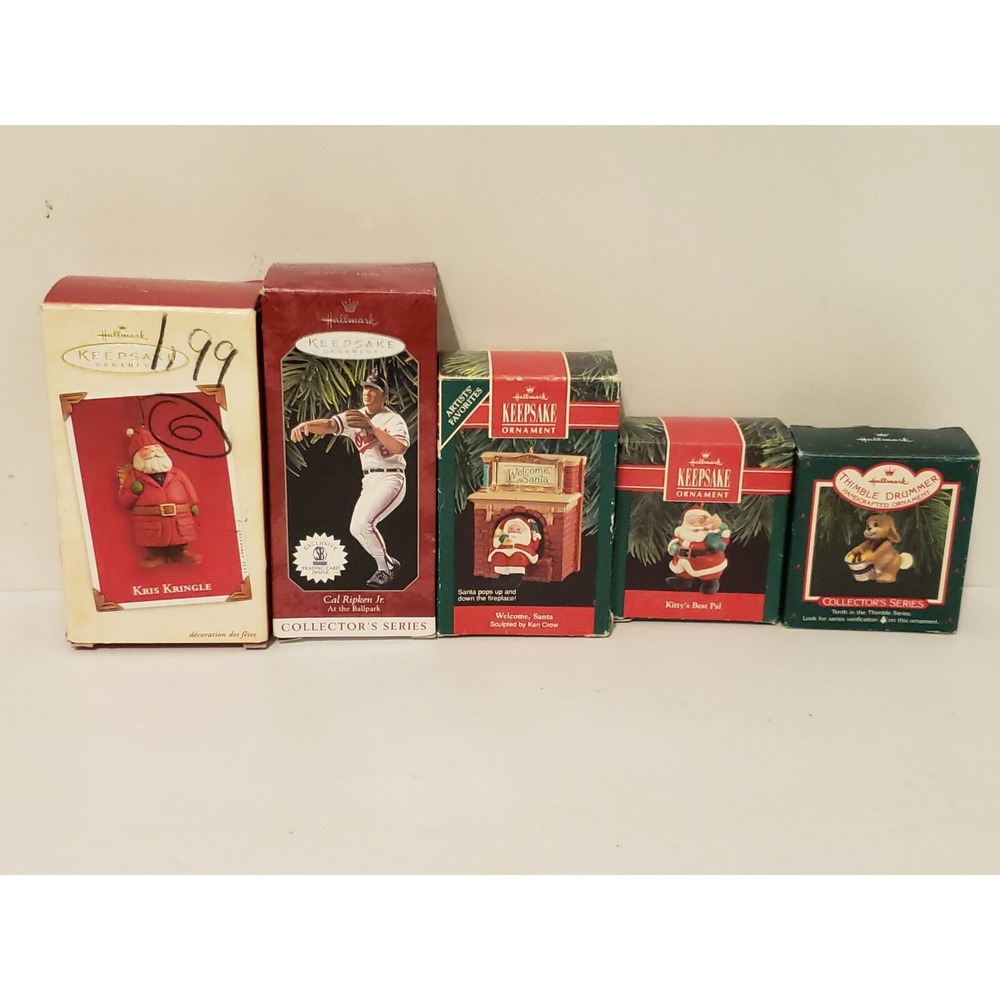Lot Of 5 Vintage Hallmark Keepsake Ornaments /w Boxes Holiday‎ Christmas